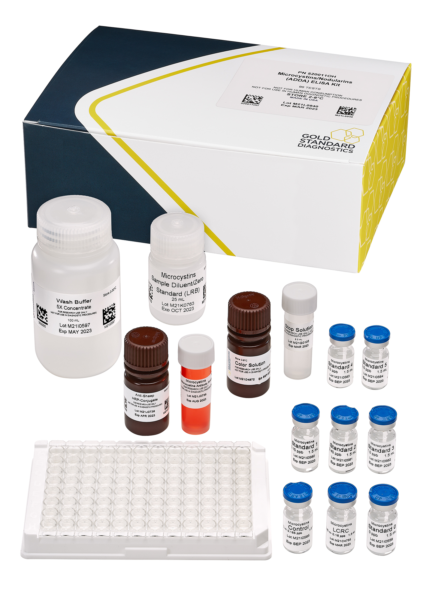 ABRAXIS®  Microcystins/Nodularins (ADDA) OH (EPA ETV) (EPA Method 546), includes LCRC, ELISA, 96-test